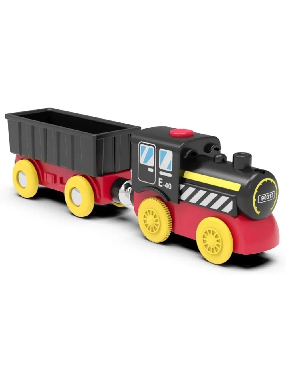 Battery Operated Magnetic Locomotive Train Toy for Wooden Tracks, Motorized Fun